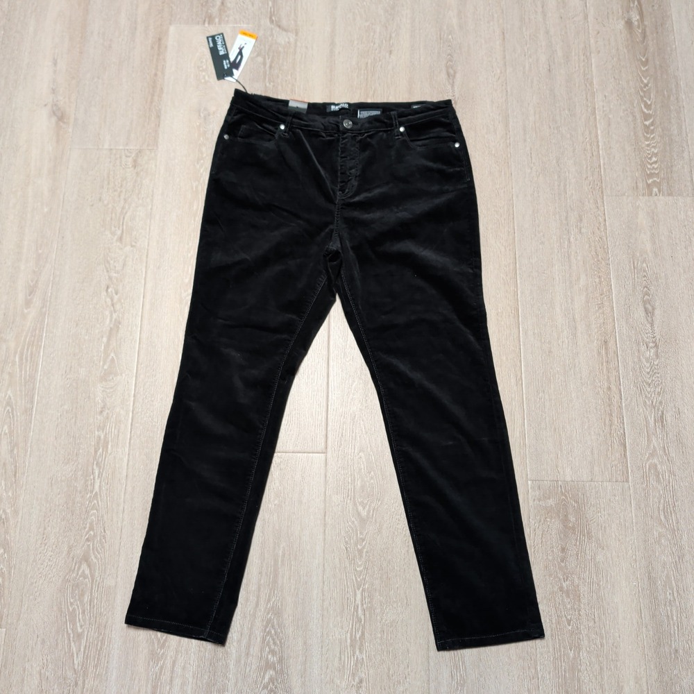 New Buffalo David Bitton‎ Mid Rise Skinny Black Corduroy Pants 16/36 Supreme